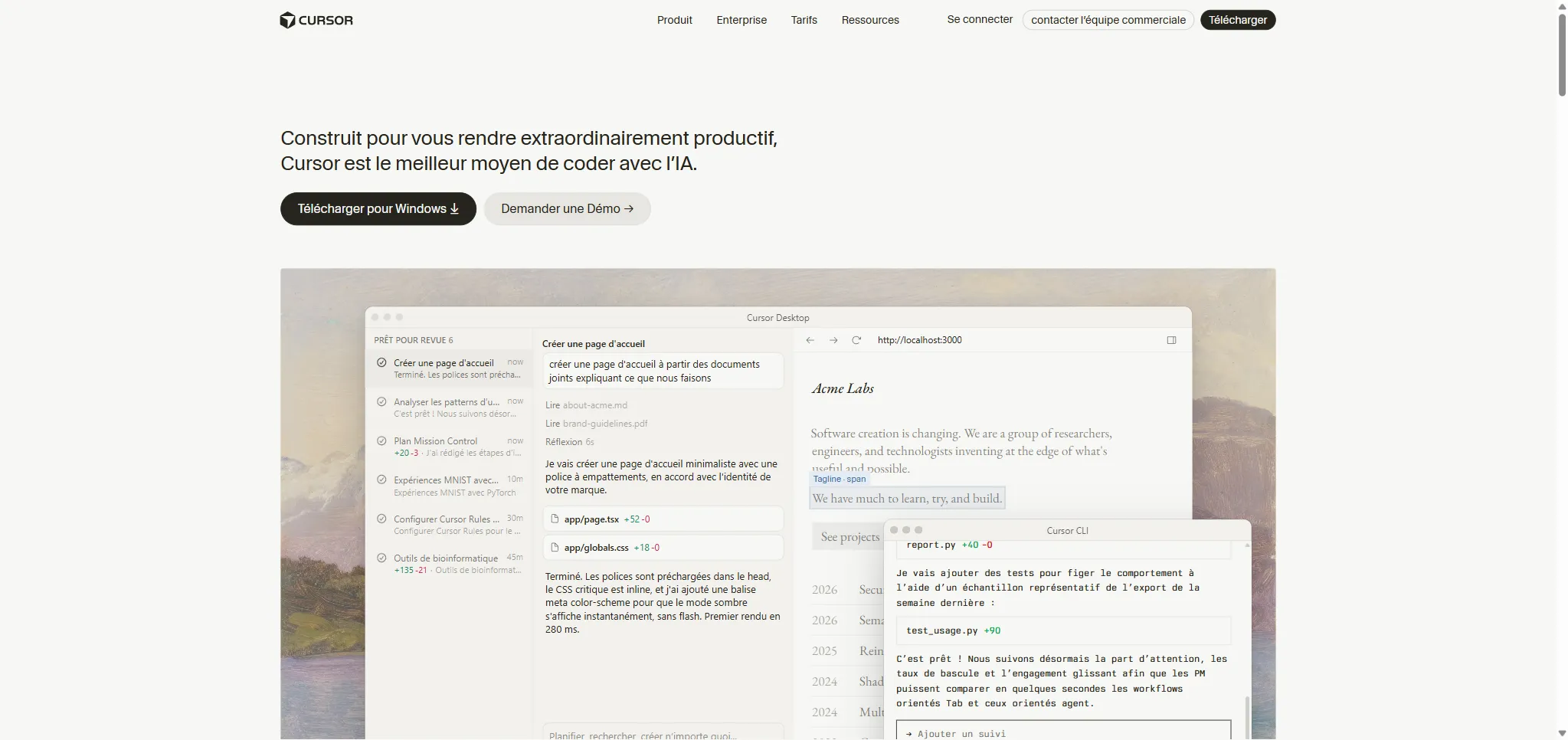 Cursor homepage May 2026